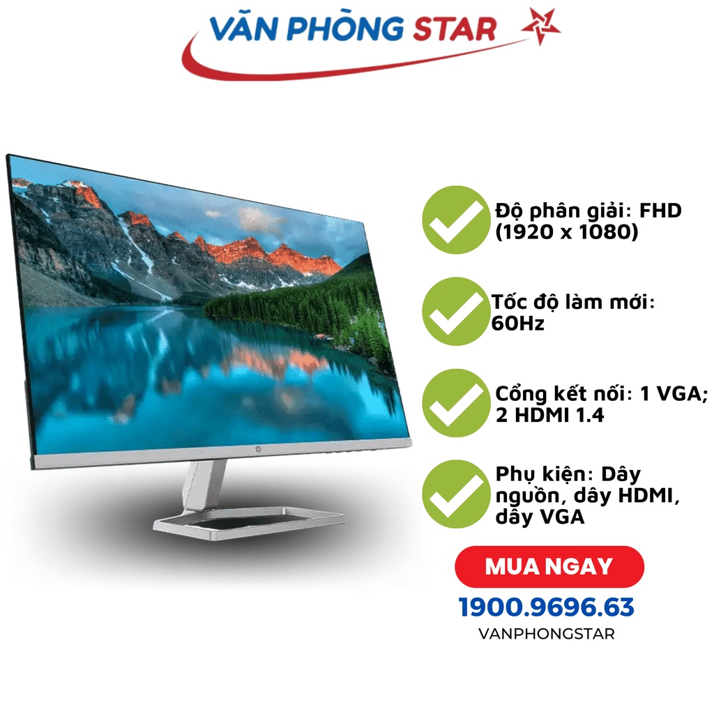 Màn hình HP M27F (27inch/FHD/IPS/60Hz/5ms/300nits/HDMI+VGA)