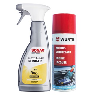 Combo Vệ Sinh khoang máy Ô tô Sonax & Bảo Dưỡng khoang máy Wurth