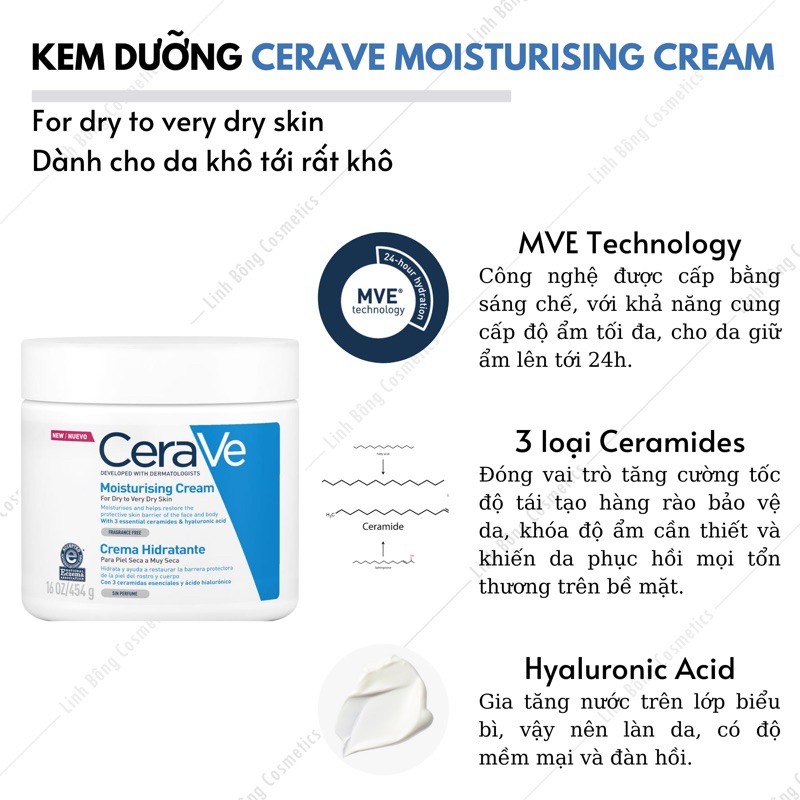 KEM DƯỠNG ẨM CERAVE MOISTURIZING CREAM (chọn phân loại)