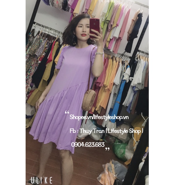 🍑 Váy thun suông đuôi cá vạt chéo | BigBuy360 - bigbuy360.vn