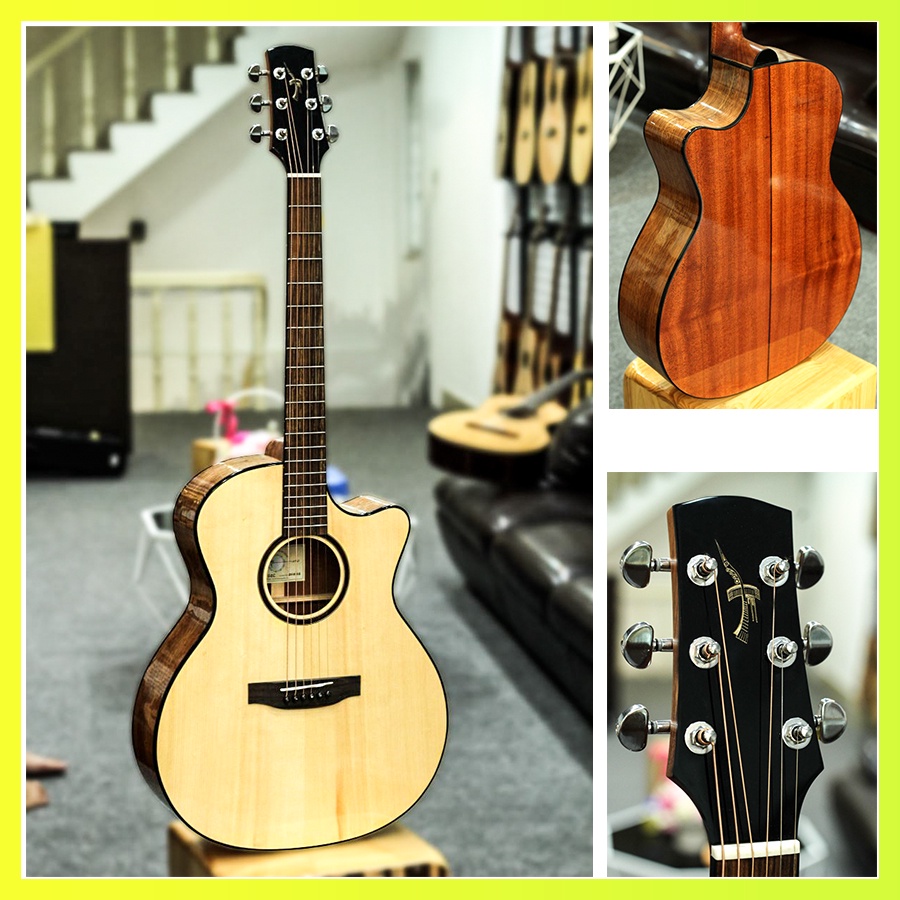 Đàn Guitar Acoustic Handmade Thuận Guitar AT-02C+ Tặng bao da +capo + pic + ty chỉnh cần