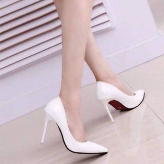 GIÀY CAO GÓT CALLA MÀU TRẮNG DA BÓNG 9--10p