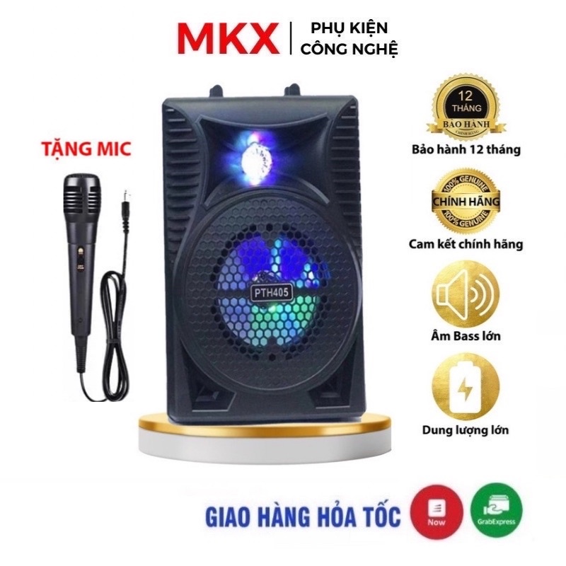 Loa bluetooth, loa karaoke không dây cực hay MKX PTH403 công suất lớn chất lượng cao,Pin 1200mAh, Âm Bass lớ