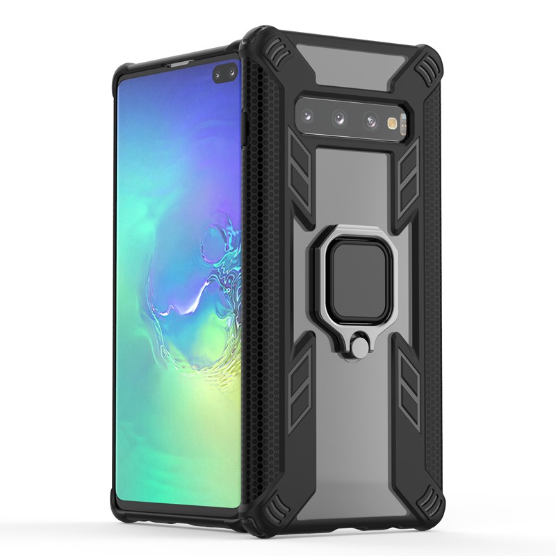 Ốp điện thoại áo giáp chống sốc chống trầy kèm khuyên đỡ dành cho Samsung Galaxy S10 S10 plus S10e