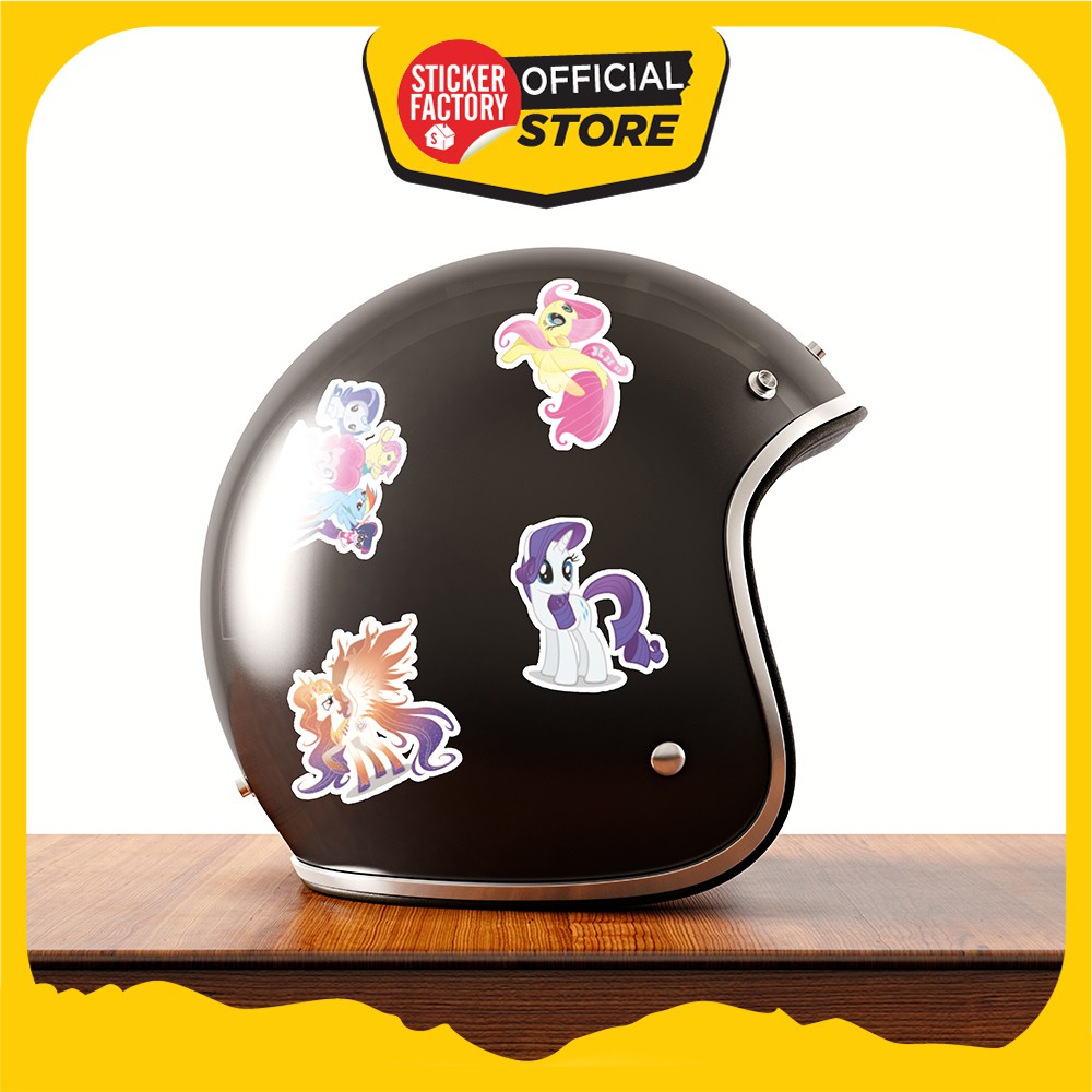 Hộp set 30 sticker decal hình dán nón bảo hiểm , laptop, xe máy, ô tô STICKER FACTORY - Ngựa Pony