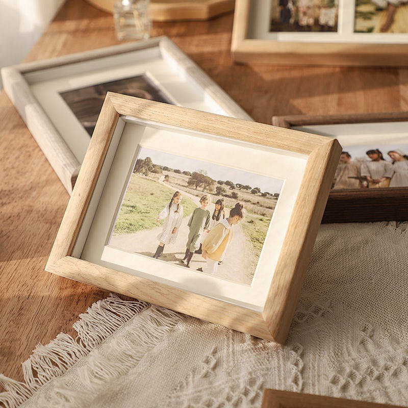  Solid Wood Texture Simple Specimen Small Photo Frame Decoration Plus Wash Photo Frame Picture Frame Printing Album Frame Photo Frame Pho Photo frame hanging on Wall Photo Frame cartoon creative photo frame European style family decoration in Taipei