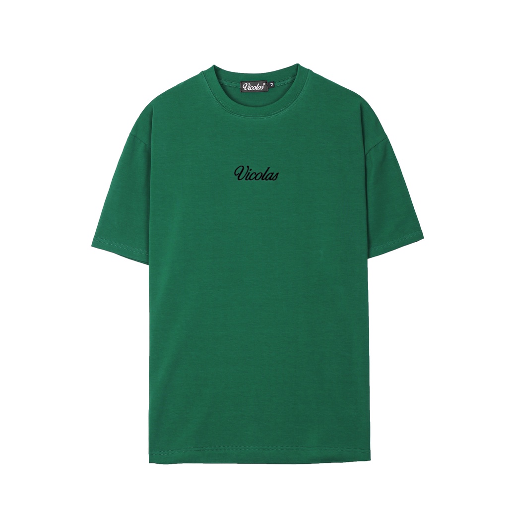 Áo thun unisex cổ tròn vải cotton co giãn thoáng mát basic thêu logo Vicolas - V VICOLAS BASIC TEE