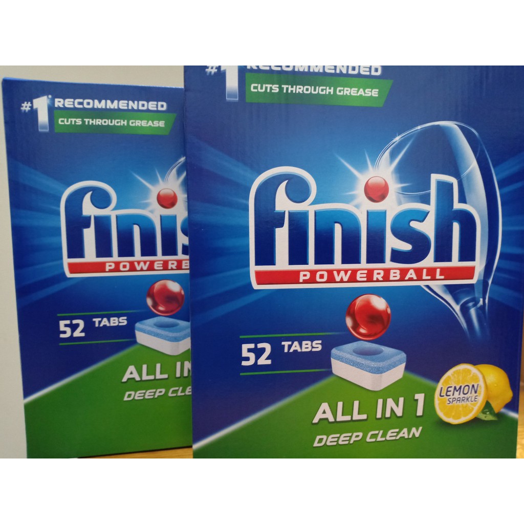 combo 2 hộp viên rửa bát Finish nhập khẩu Đức 52 viên. Tặng 3 viên dùng thử