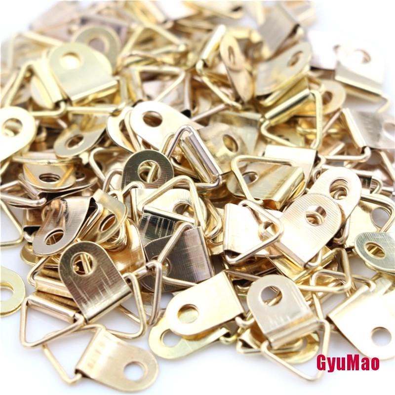 Set 100 Móc Treo Khung Ảnh Hình Tam Giác Mini Màu Vàng 10x20mm Tiện Dụng