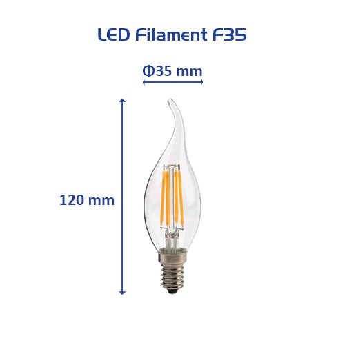 Bóng Đèn OPPLE LED Fila Ecomax F35 E14 - Hiệu Ứng Ánh Sáng Như Bóng Sợi Đốt, Tiết Kiệm Năng Lượng