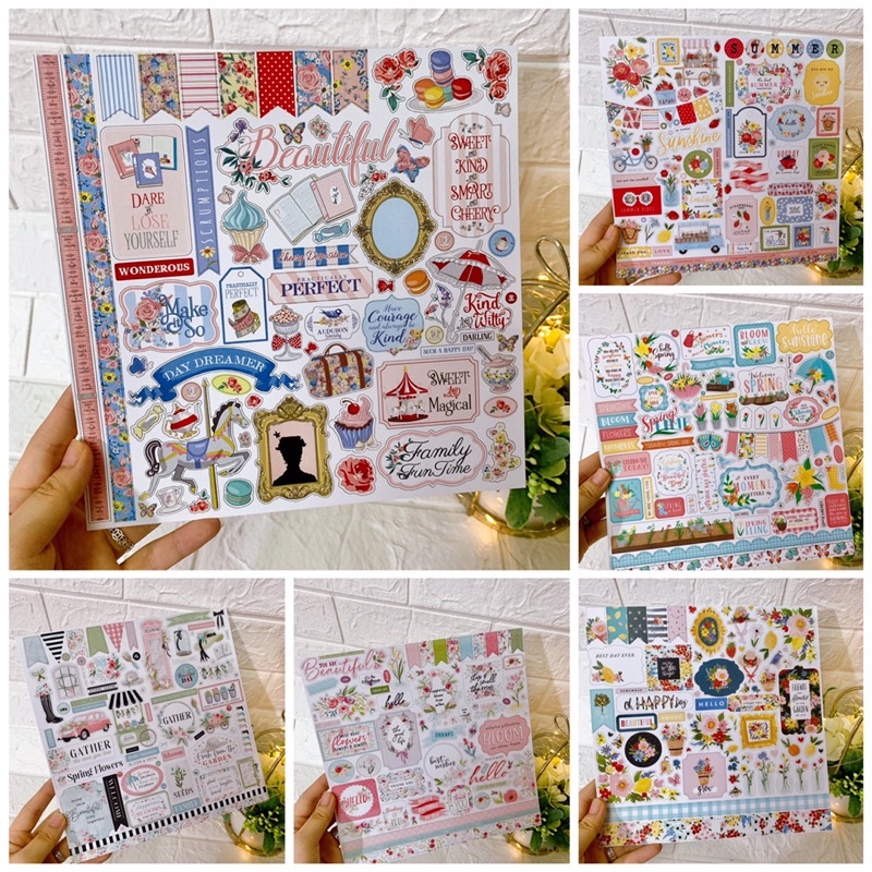 Sticker trang trí love box , khung ảnh nổi ,Scrapbook chủ đề happy và happy brithday