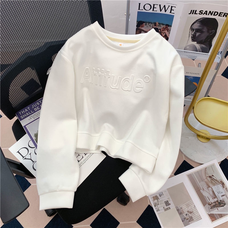 Áo Thun Tay Dài Cổ Tròn Dáng Rộng Thiết Kế Mới Thời Trang Mùa Thu Dành Cho