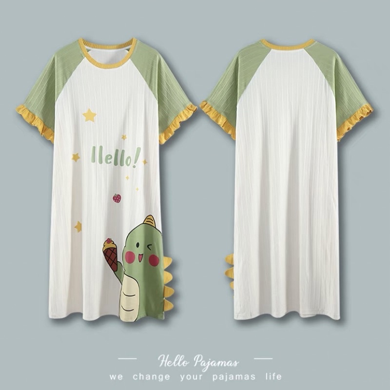 Váy Cotton Big Size Cổ Tròn Dễ Thương