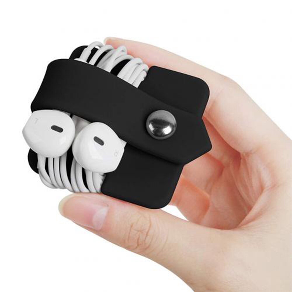 1 Dụng Cụ Quấn Dây Cáp Gọn Gàng Bằng Silicon Màu Sắc Ngẫu Nhiên