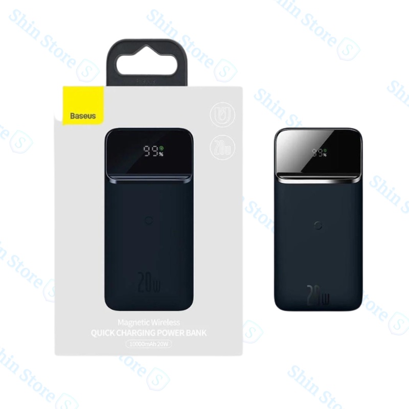 Sạc dự phòng không dây tích hợp nam châm PD 20W 10000mAh Baseus Magnetic Wireless Quick Charging Power Bank - Shin Store