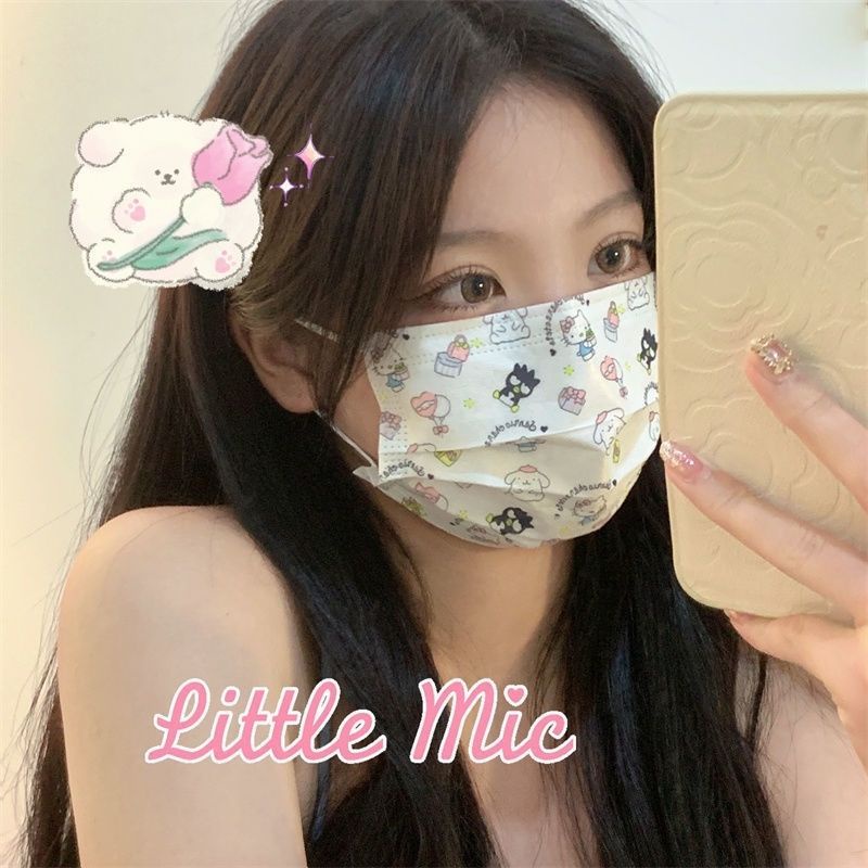 5 cái khẩu trang người lớn 3 lớp hoạt hình gấu dâu Lotso/gấu Pooh/Cinnamoroll/Pochacco/Stella