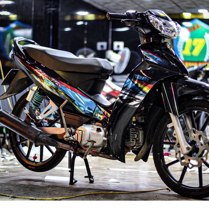 Tem Rời Yamah Sirius 110 Dán Xe Đen Bóng - Tem Chuẩn