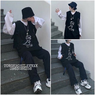 SET ÁO GILE KHỦNG LONG THỂ THAO ULZZANG HOT - (Sp sẵn)