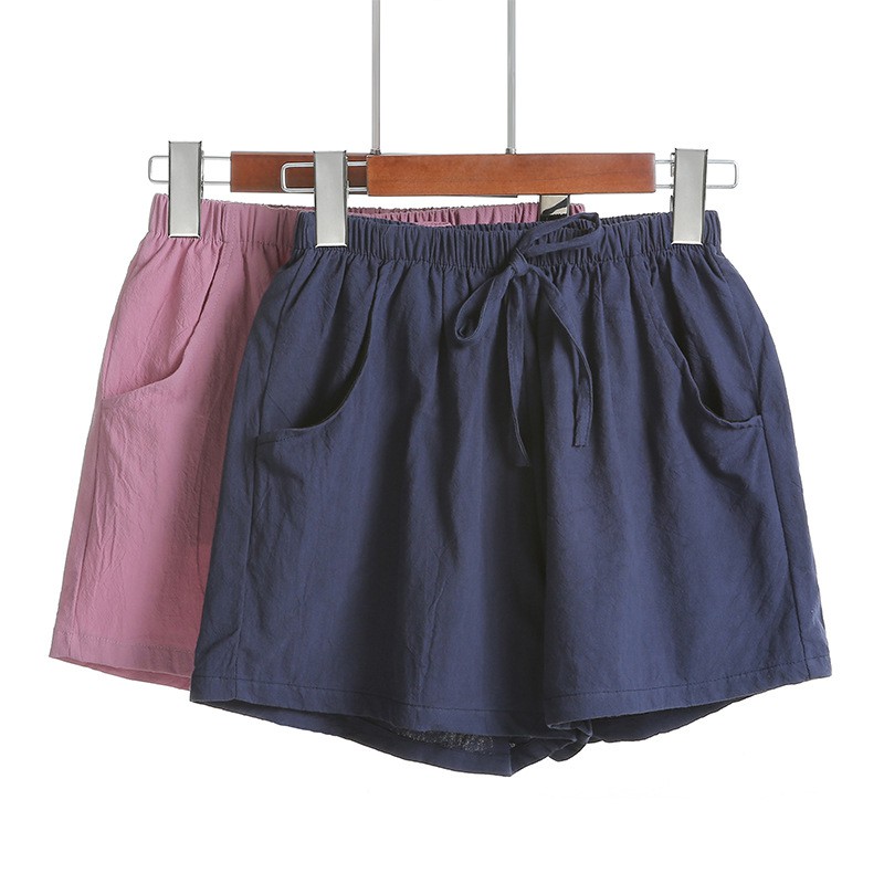 Quần Short Vải Lanh Cotton Ống Rộng Lưng Cao Thời Trang Mùa Hè Mới Cho Nữ 21 | BigBuy360 - bigbuy360.vn