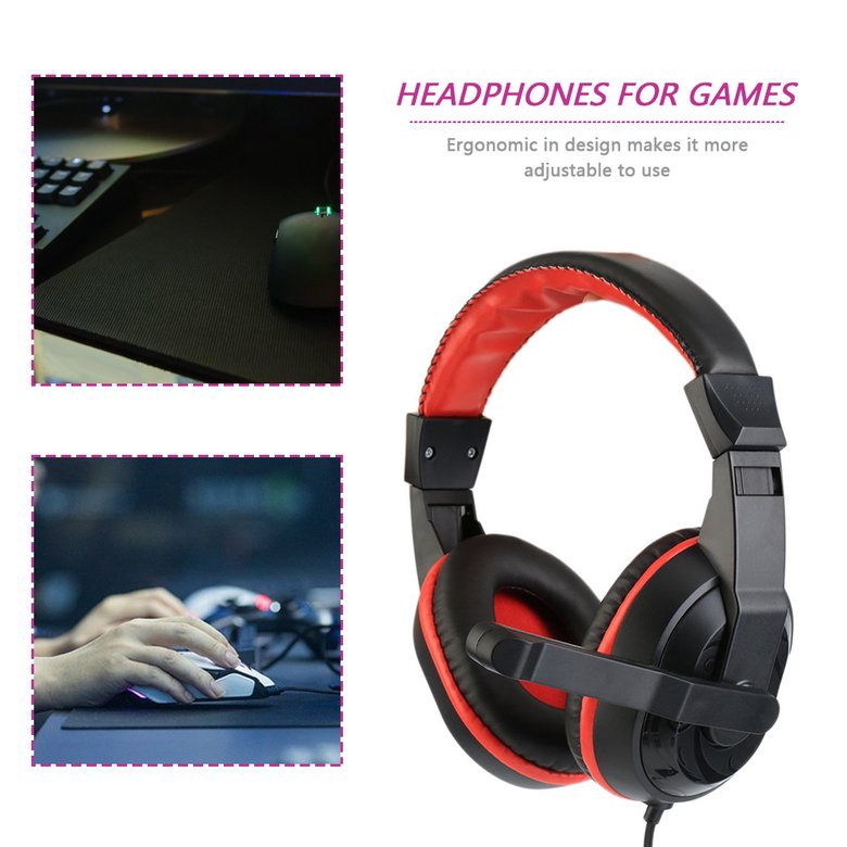 PK 3.5mm Adjustable Gaming Headphones Stereo Noise-canceling Computer Headset