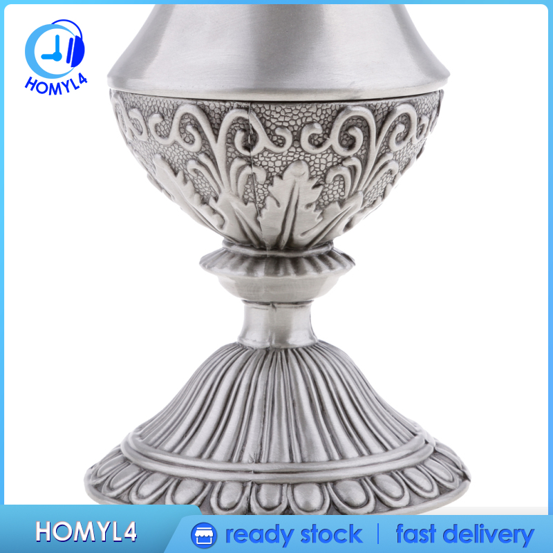 [CAMILA]Pewter Plated Flower Vase Bottle Vintage Banquet Restaurant Table Decor #1