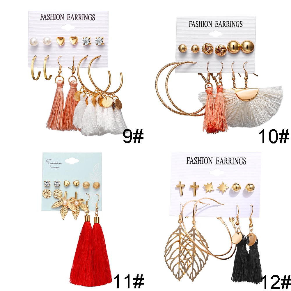 Khuyên tai AY dạng tua rua phong cách Bohemian thời trang cho nữ