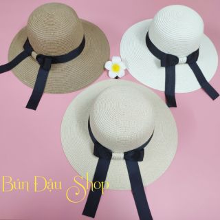 Mũ/ Nón Cói Vành Cụp Nơ Đen