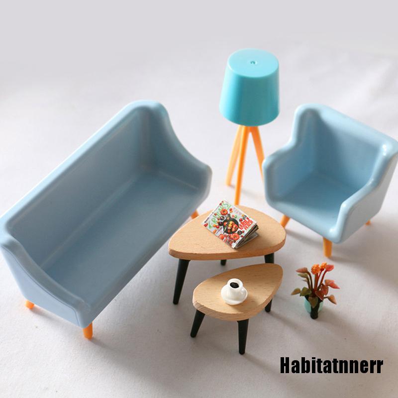 Bộ Ghế Sofa Gỗ Mini Trang Trí Nhà Búp Bê Ob11