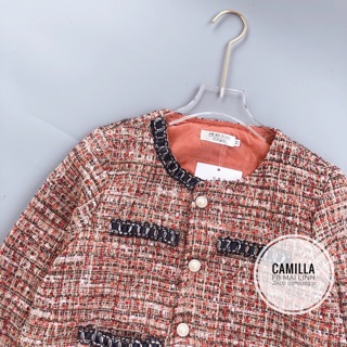Áo dạ tweed nhũ 2 lớp