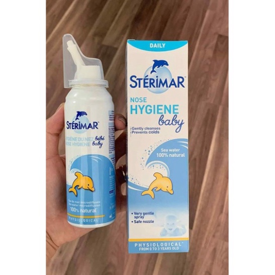 Dung Dịch Nước Muối Biển Xịt Mũi Giúp Làm Sạch, Giảm Nghẹt Mũi Cho Trẻ Em Sterimar 50ml - Date mới
