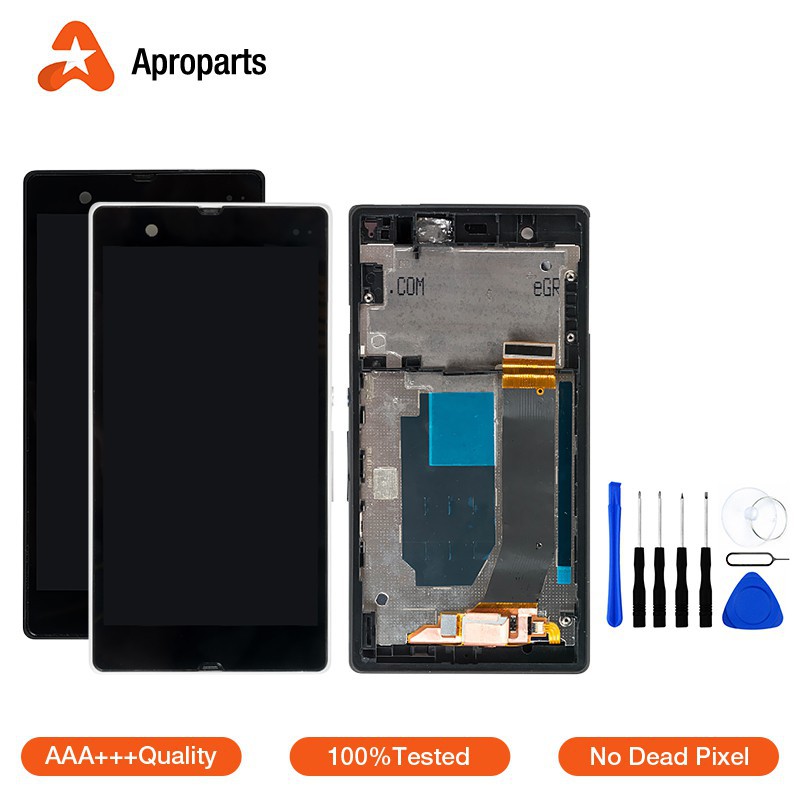 Đối với Sony Xperia Z L36H C6603 C6606 Màn hình LCD Màn hình cảm ứng lắp ráp với khung thay thế 100% được kiểm tra tốt