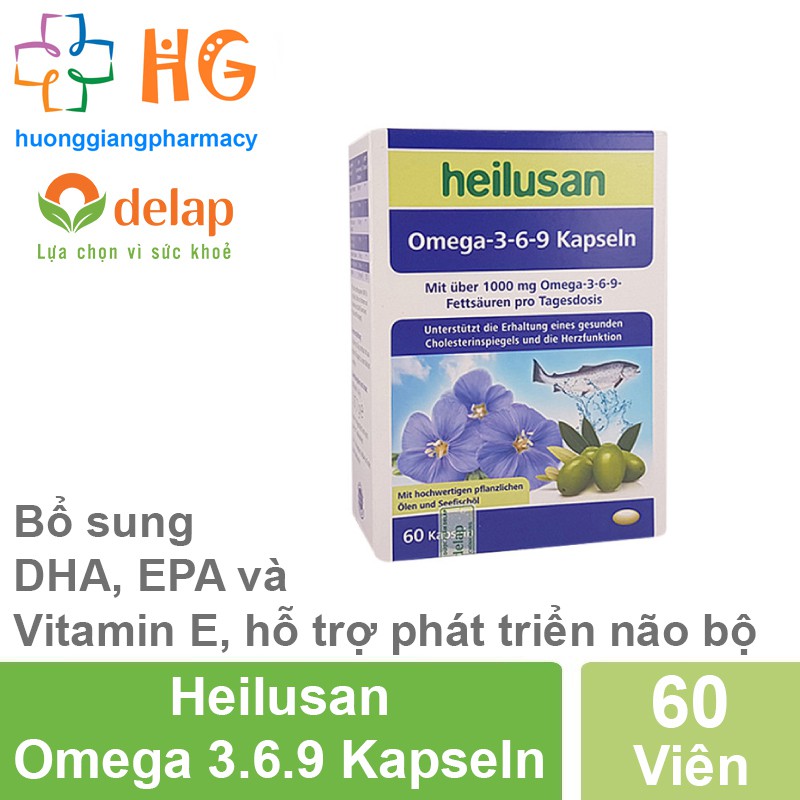 Heilusan Omega 3 6 9 Kapseln. Bổ sung DHA, EPA và Vitamin E. Hỗ trợ quá trình phát triển não bộ, tốt cho tim mạch, mắt