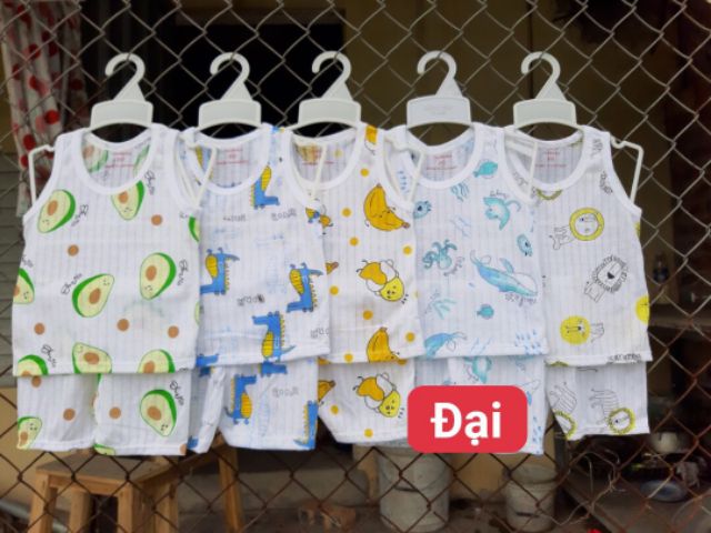 Bộ cotton giấy size đại cho bé yêu từ 14-23kg