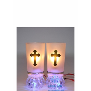 Đèn thờ công giáo- 2 ly điện k6-14cm