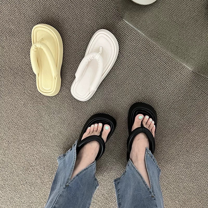 Dép Xỏ Ngón Đế Dày Mũi Vuông Mẫu Mới Hot Trend Phù Hợp Đi Chơi, Đi Làm...