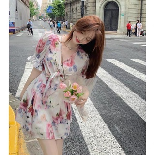 [Sẵn] Váy hoa nhí ulzzang phong cách retro họa tiết cá tính