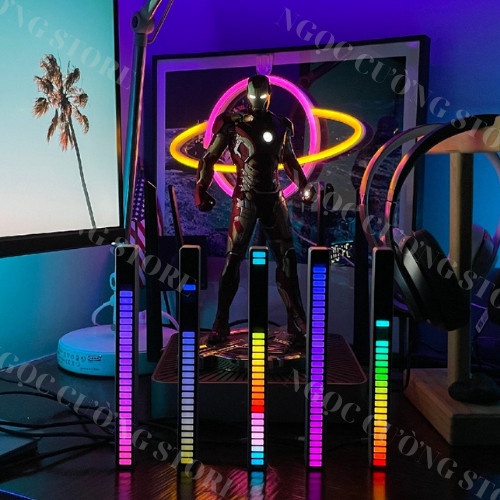Thanh đèn LED RGB 16 triệu màu điều khiển bằng giọng nói + APP điện thoại, cảm biến âm thanh, nháy theo nhạc