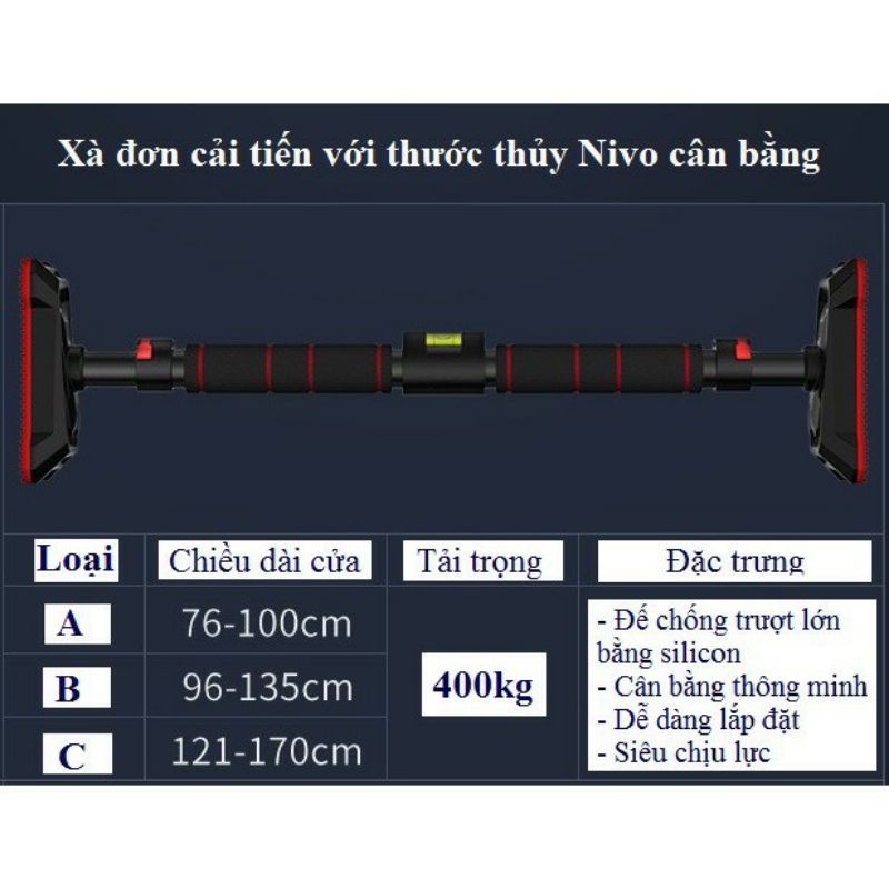 Thanh tập xà đơn treo tường gắn cửa cao cấp tại nhà Hopkids tải trọng 400kg