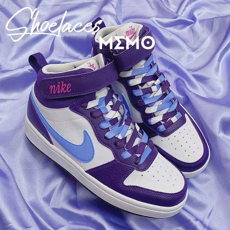 Dây Giày Custom Nike Air Jordan Purple Aqua- Dây giày Phối màu Tím Xanh Pastel