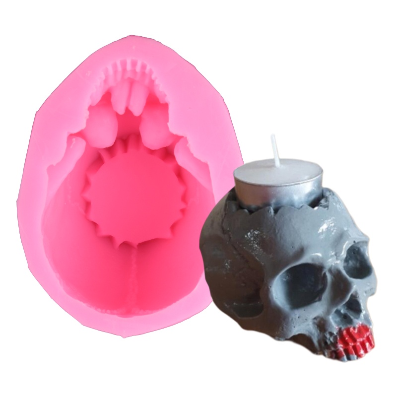 Khuôn Làm Nến Bằng Silicone Hình Đầu Lâu Không Biến Dạng Siêu Bền