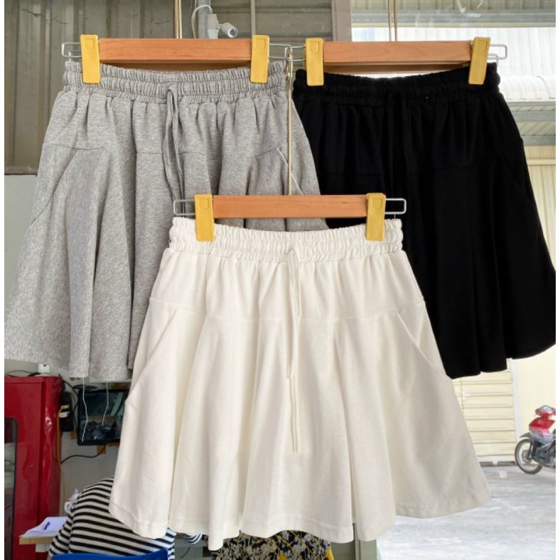 Quần Váy Chất Thun Cotton Xòe Xếp Ly Có Quần Trong - M401