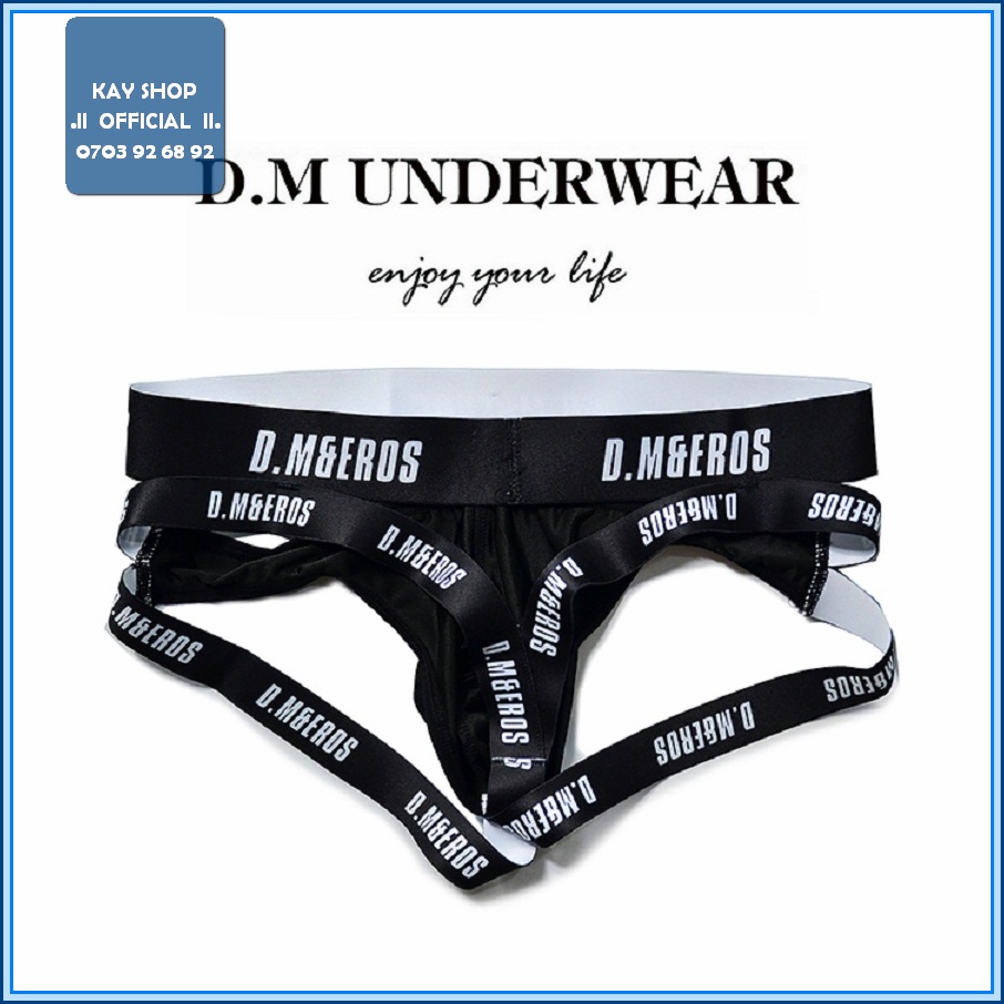 Quần lót nam jockstrap sexy DM dây co dãn ôm mông - Quần sịp nam quyến rũ khoe mông căng dây chéo