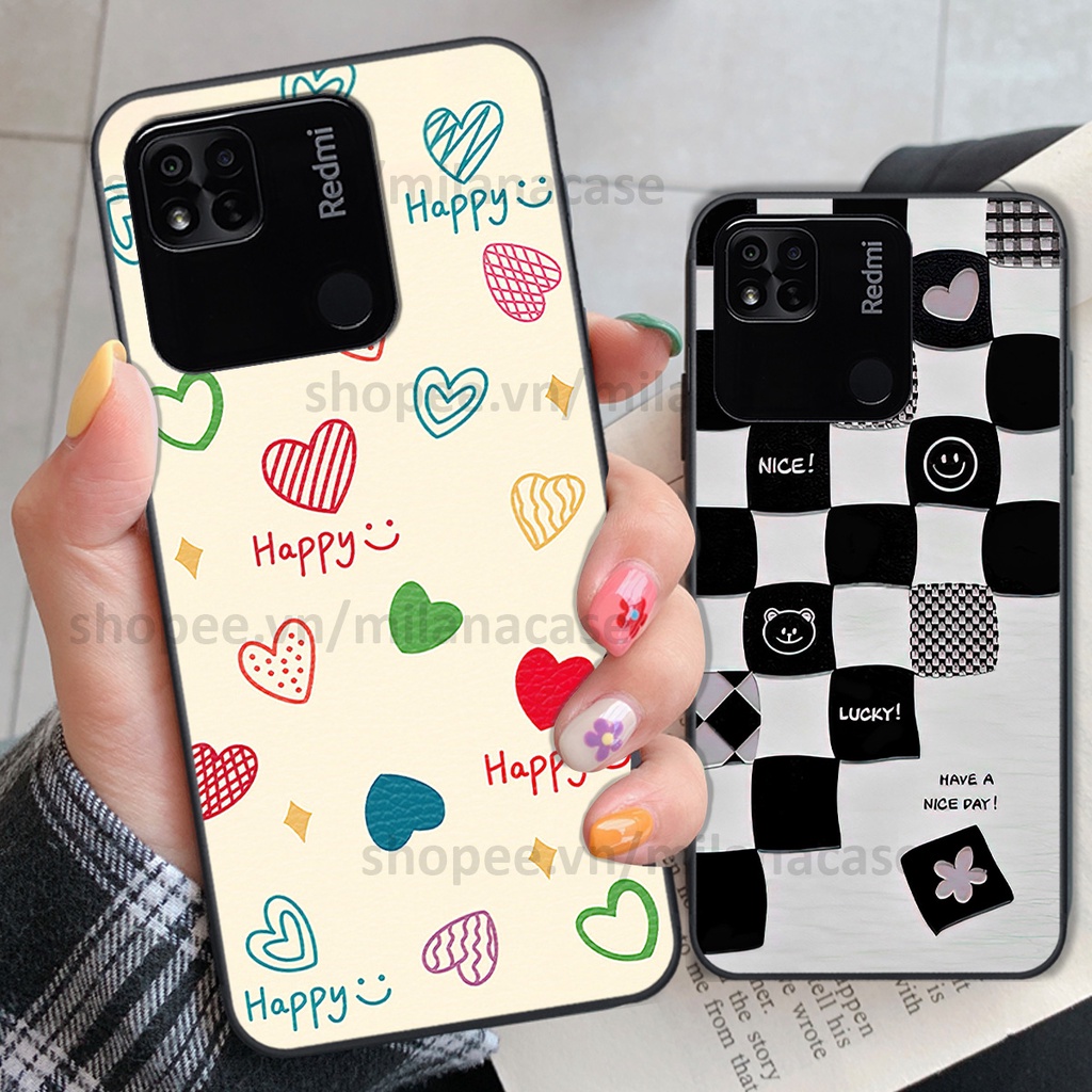Ốp Xiaomi Redmi 10C / Redmi 10A in hình caro trái tim siêu đẹp, siêu nét đầy phong cách cá tính