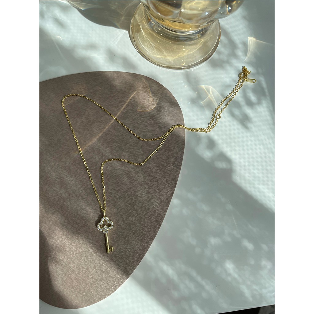 Vòng cổ bạc 925 mặt chìa khóa 14k sang trọng cho nữ