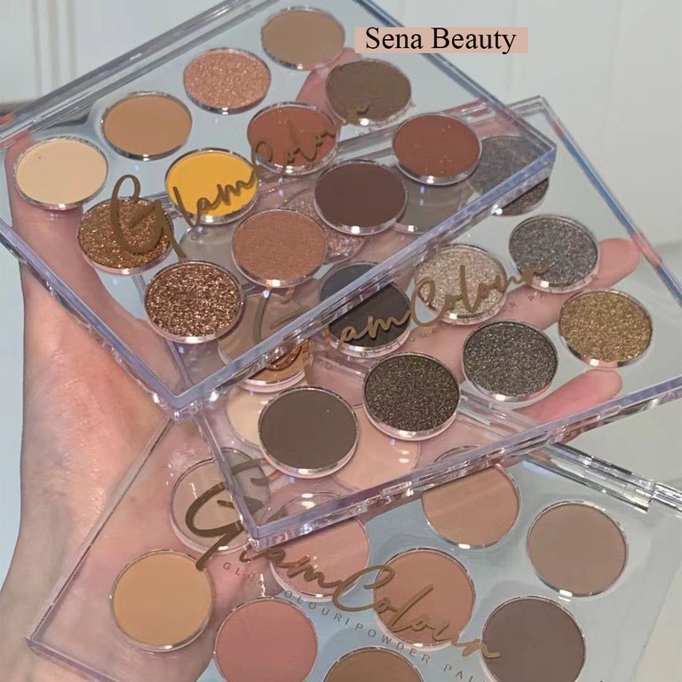 Bảng phấn mắt Glam Colour 12 ô vỏ trong suốt Sena Beauty