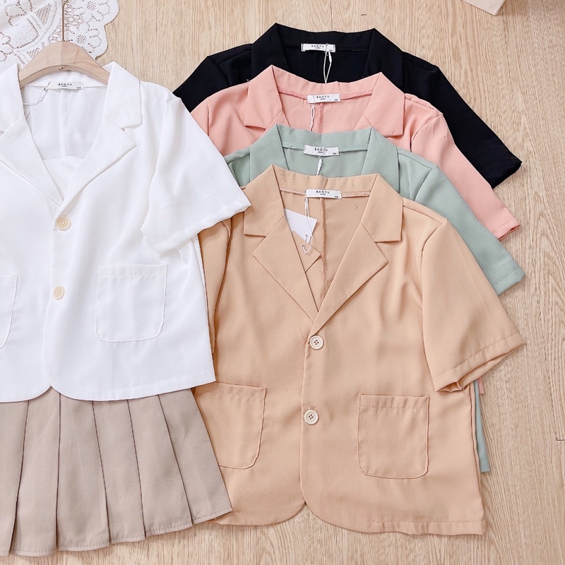 áo blazer cộc tay 2 túi