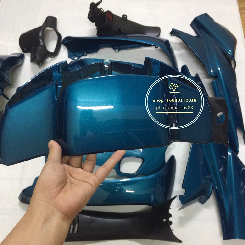 Dàn áo xe Wave Alpha MÀU XANH NGỌC , Wave ZX , Wave 110 - wave nhỏ đời 2002-2006 , nhựa ABS nguyên sinh