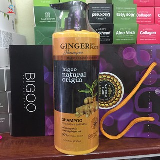 Dầu gội gừng tươi giảm rụng tóc Bigoo Natural Oringin 750ml Ý.