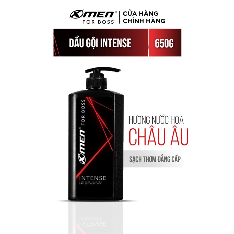 Dầu gội nước hoa X-Men For Boss Intense 650g - Mùi hương trầm đầy nội lực