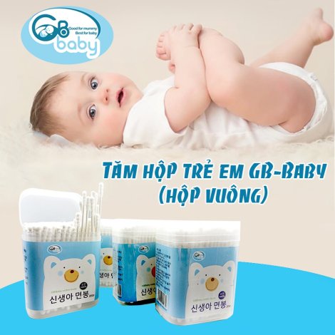 Tăm bông trẻ em đầu dẹt và tròn GB Baby (200 cái)